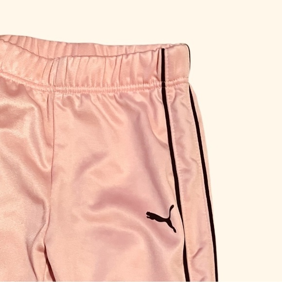 Puma Pink Track Pants elastic waist band logo striped Girls 18 Months - Picture 3 of 6